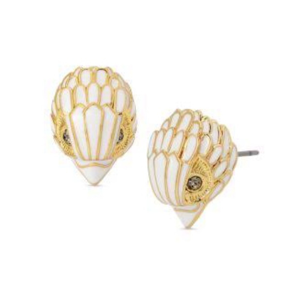 Authentic Kurt Geiger Gold and White Shell Earrings